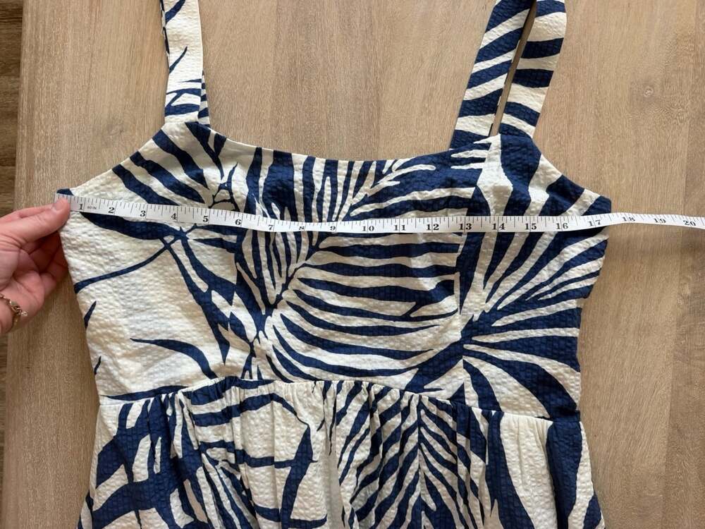 AYR The Magic Moment Midi Dress in Blue White Palm Size Large - Picture 7 of 9